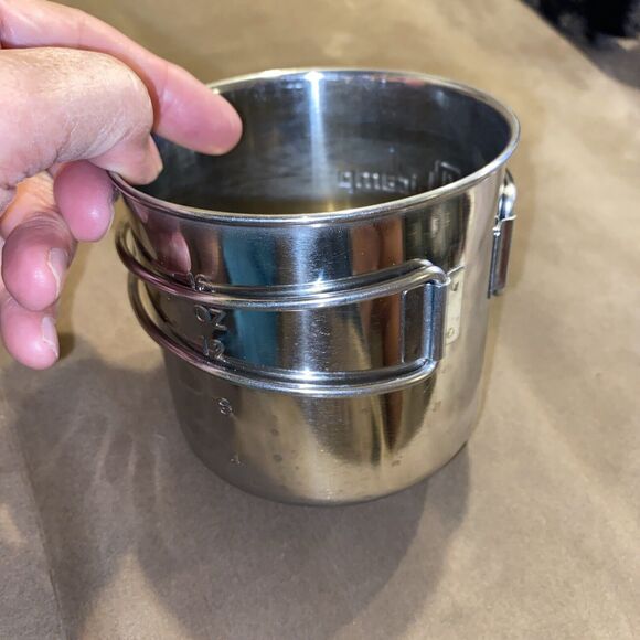 Olicamp Stainless Steel Camping Mug Pot Folding Handles Backpacking Hiking - Picture 9 of 11